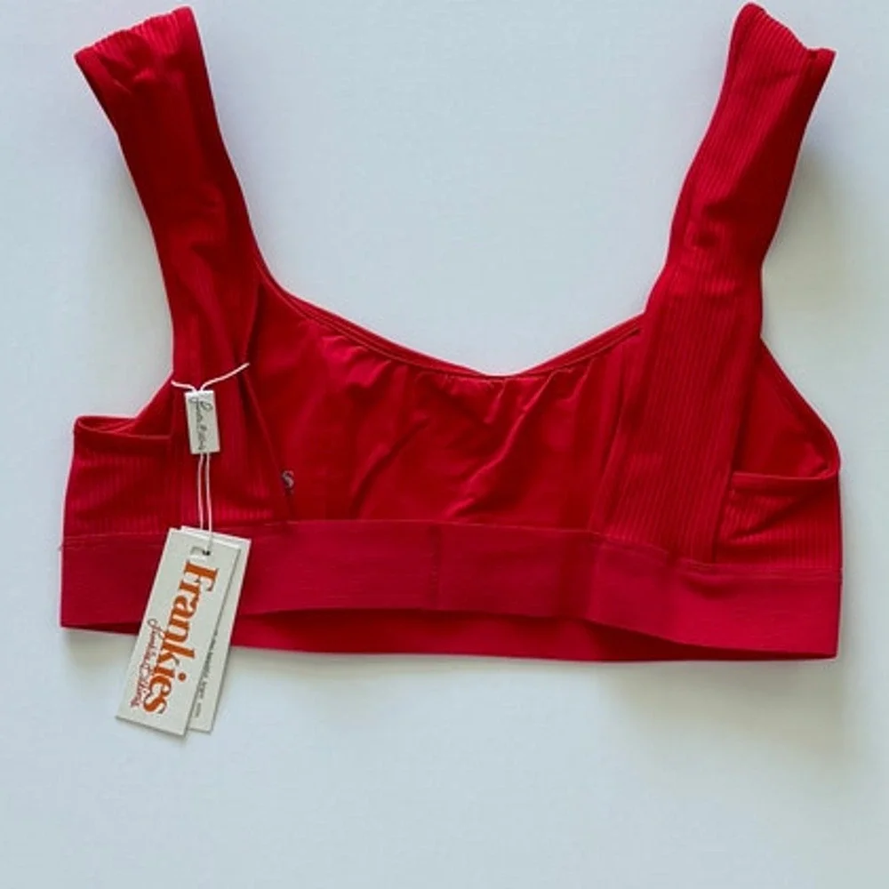 Frankies Bikinis Drew Ribbed Bikini Top - Red - XL - NWT